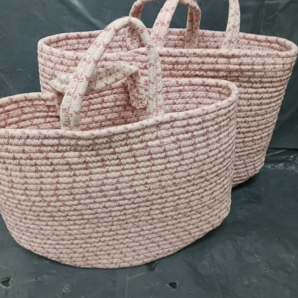 2 COTTON ROPE STORAGE BASKETS