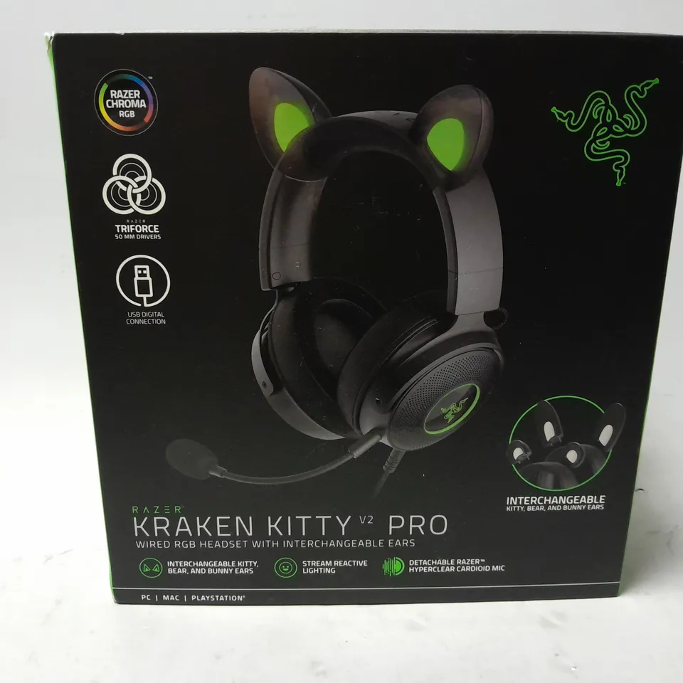 BOXED RAZER KRAKEN KITTY V2 PRO HEADSET