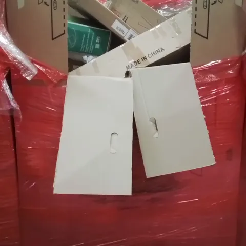 PALLET CONTAINING VARIOUS ASSORTED ITEMS TO INCLUDE:CEILING LIGHT, FOOT MASSAGER, STEAM CLEANER, PICTURE FRAMES AND OTHER ASSORTED ITEMS...