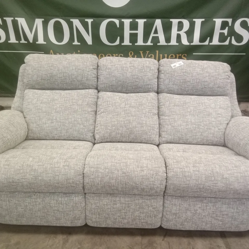 DESIGNER G PLAN MADE KINGSBURY 3 SEATER SOFA - REMCO LIGHT GREY FABRIC 