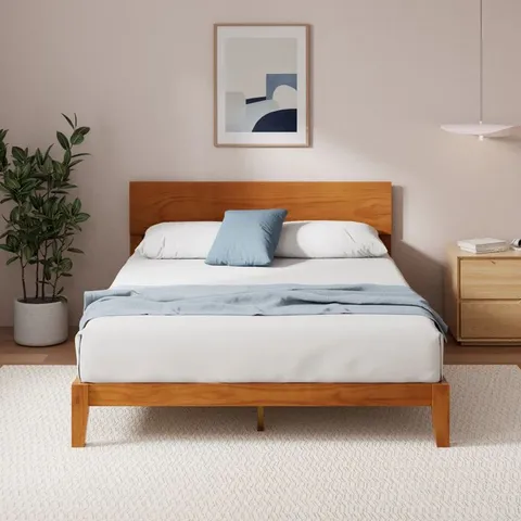 BOXED SADE VINTAGE WOOD BED FRAME WITH HEADBOARD (1 BOX)
