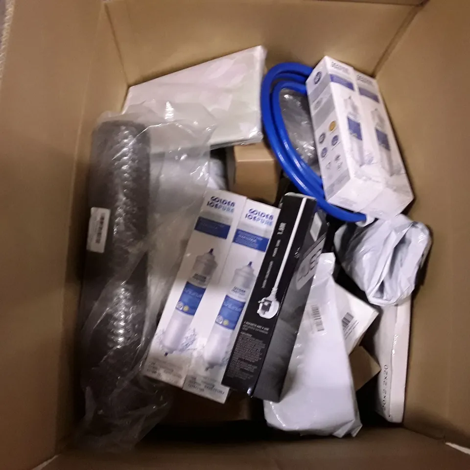 LOT OF LARGE QUANTITY OF HOUSEHOLD ITEMS TO INCLUDE PLUGS ADAPTORS PIPING HDMI CABLES ETC 