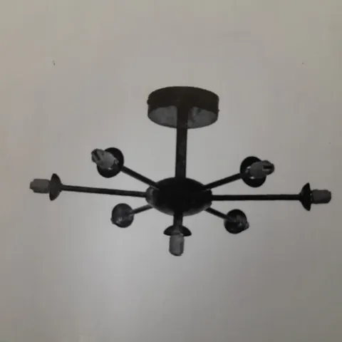 BOXED DAR LIGHTING COHEN 7-LIGHT PENDANT MATT BLACK - FRAME ONLY