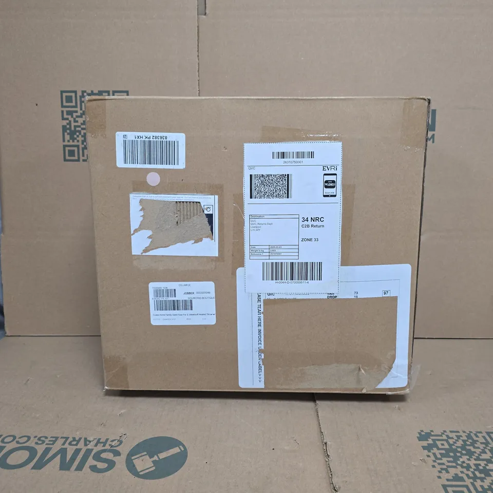 COZEE HOME FAMILY SIZED FAUX FUR & VELVETSOFT HEATED THROW 