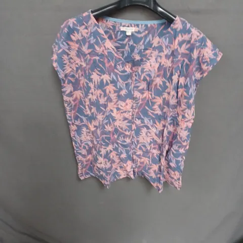 WHITE STUFF WOMEN'S BLUE FLORAL TOP – UK 18 (EU 46)
