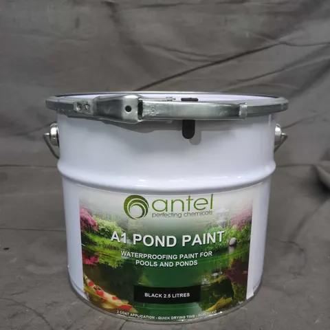 ANTEL A1 POND PAINT – WATERPROOFING PAINT FOR POOLS & PONDS, BLACK, 2.5 LITRES