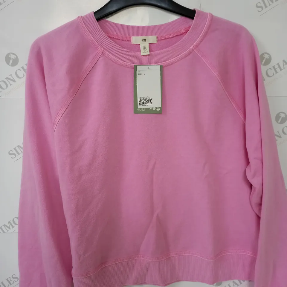 H&M PINK CREW JUMPER - EUR L