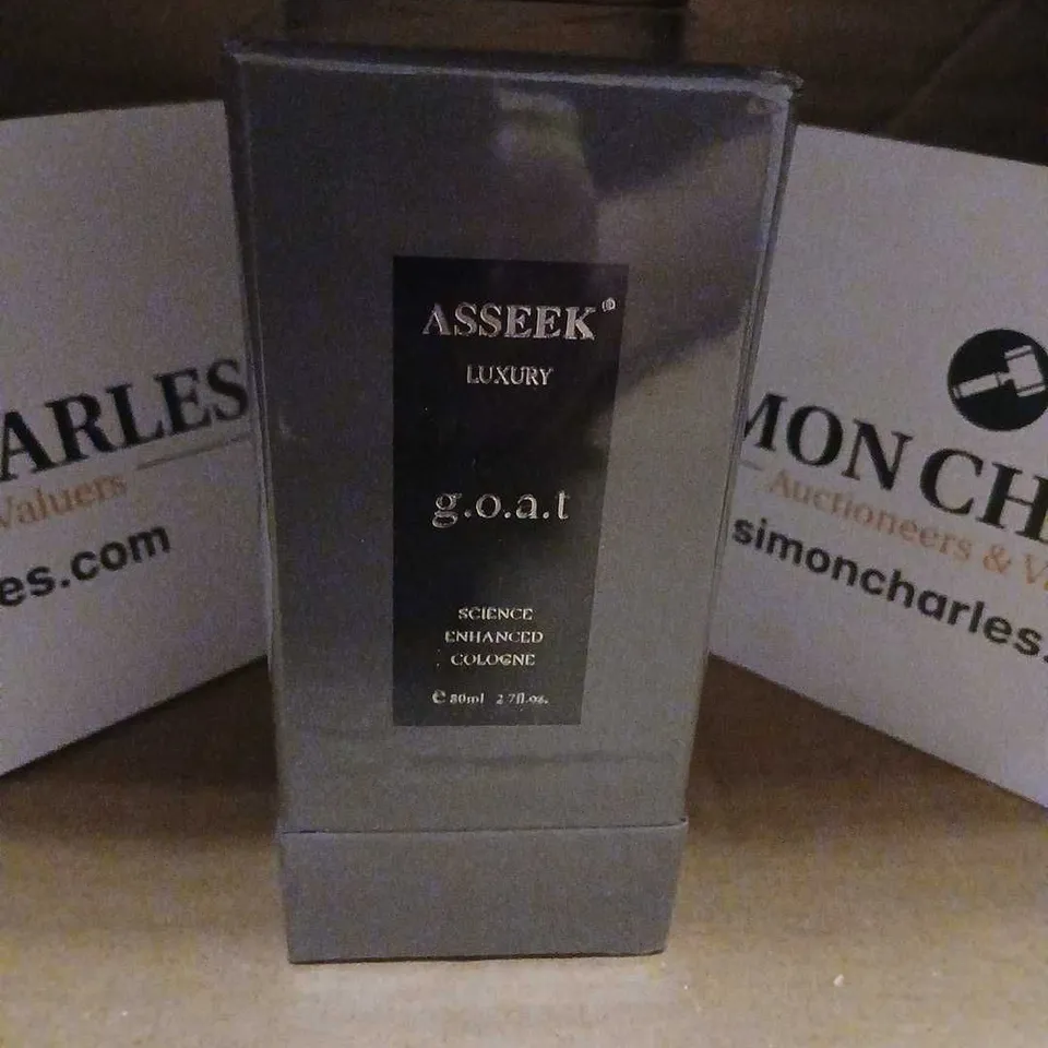 BOXED AND SEALED ASSEK LUXURY G.O.A.T SCIENCE ENHANCED COLOGNE 80ML