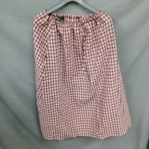 NOBODYS CHILD WOMEN'S PINK & BROWN CHECKERED SKIRT – UK 8 (EU 36)