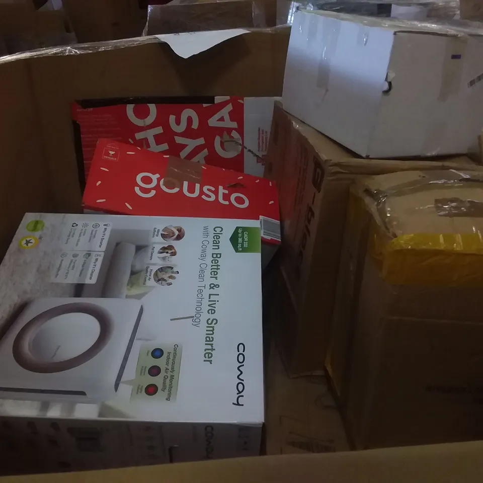 PALLET OF ASSORTED ITEMS INCLUDING ARTBRITE ENERGY SAVING LED CEILING LIGHT, COMOMA OFFICE CHAIR, AUCMA STAND MIXER, STOREMIC TOILET SEAT, MASS DYNAMIC MUTE SEAT COVER, ALUMINIUM FRAME WHITE BOARD