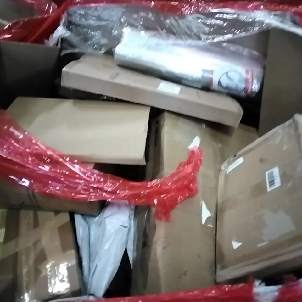PALLET OF ASSORTED PRODUCTS AND HOUSEHOLD GOODS TO INCLUDE;CHRISTMAS TREE,VALEO ELECTRIC CAR CHARGER,VIBRATION PLATE