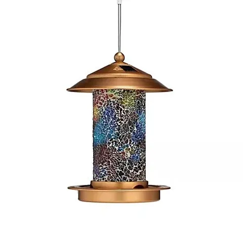 OUTLET GARDEN REFLECTIONS SOLAR MOSAIC BIRD FEEDER ON STAND