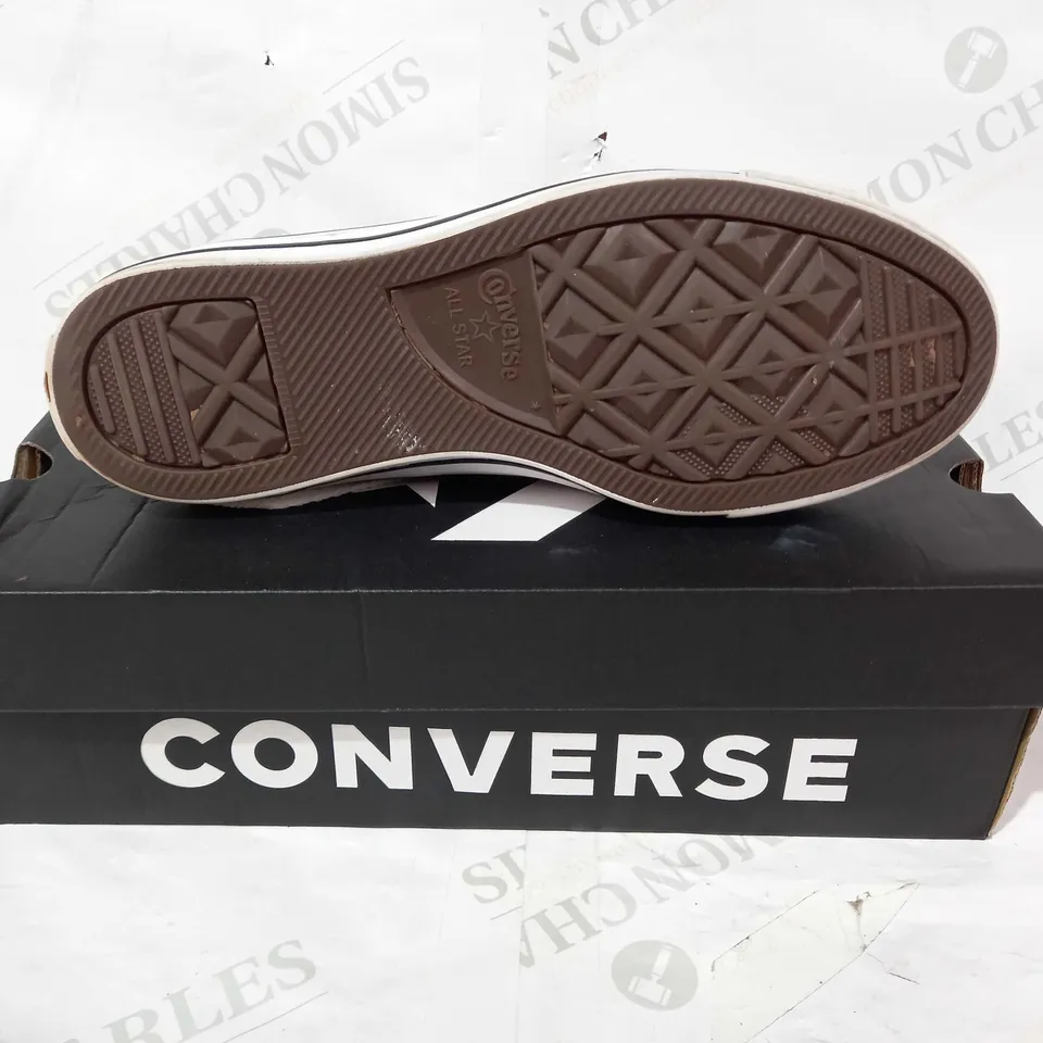 BOXED PAIR OF CONVERSE SHOES IN BLACK W. WASHED OUT EFFECT UK SIZE 9