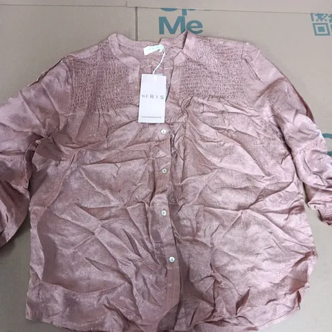 BYIRIS RHYS SILK BLEND BLOUSE IN PINK - LARGE