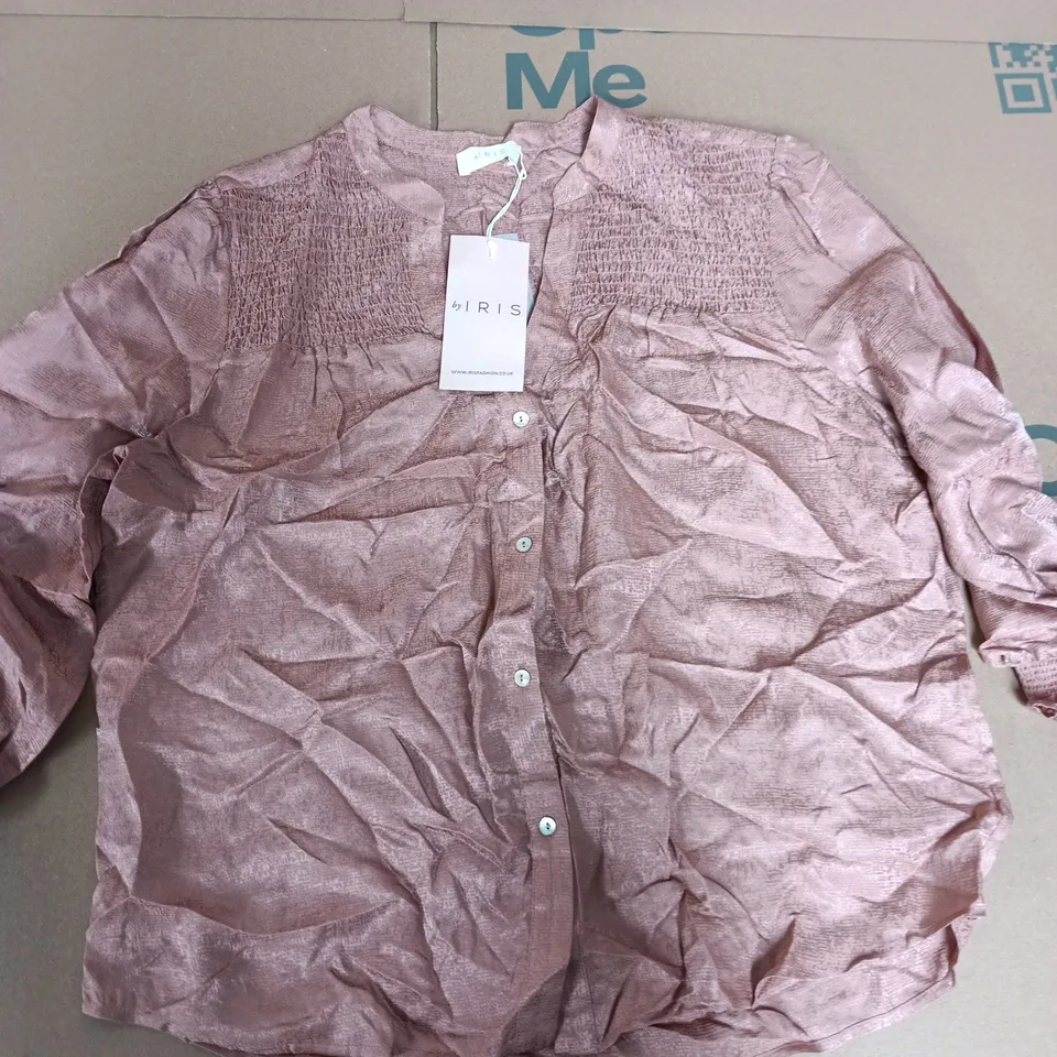 BYIRIS RHYS SILK BLEND BLOUSE IN PINK - LARGE
