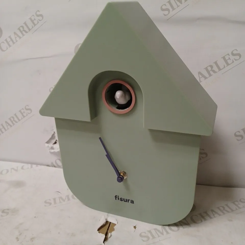 FISURA CUCKOO WALL CLOCK WITH PENDULUM (GREEN)