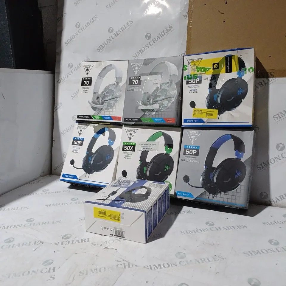 BOX OF 7 ASSORTED BOXED WIRED HEADSETS TO INCLUDE: TURTLEBEACH & VENUM IN VARIOUS COLOURS