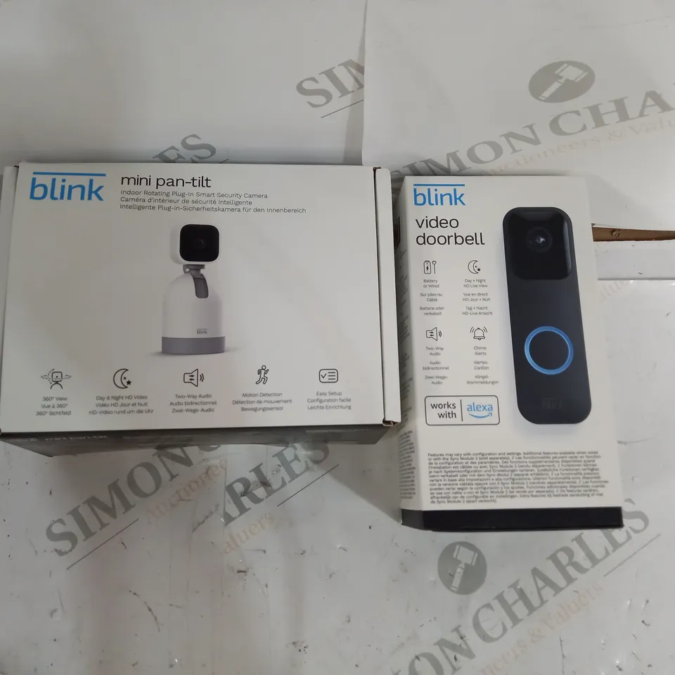 BLINK VIDEO DOORBELL AND BLINK MINI PAN TILT SMART SECURITY CAMERA