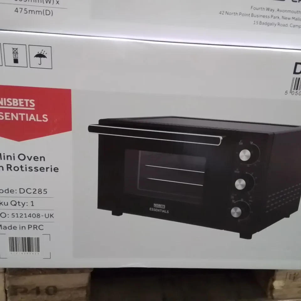 BRAND NEW NISBET ESSENTIALS MINI OVEN WITH ROTISSERIE 
