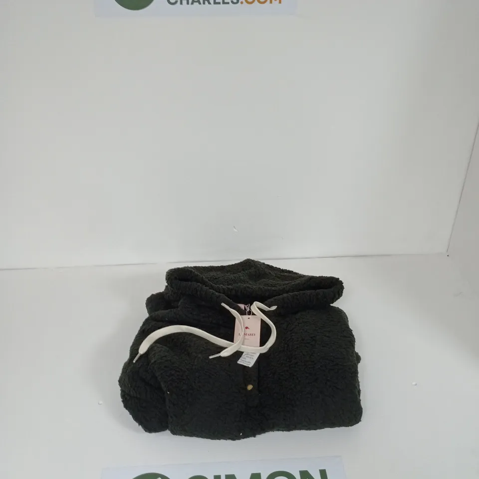 La Marey London Women's Black Textured Fleece Coat – XL (Tag Attached)