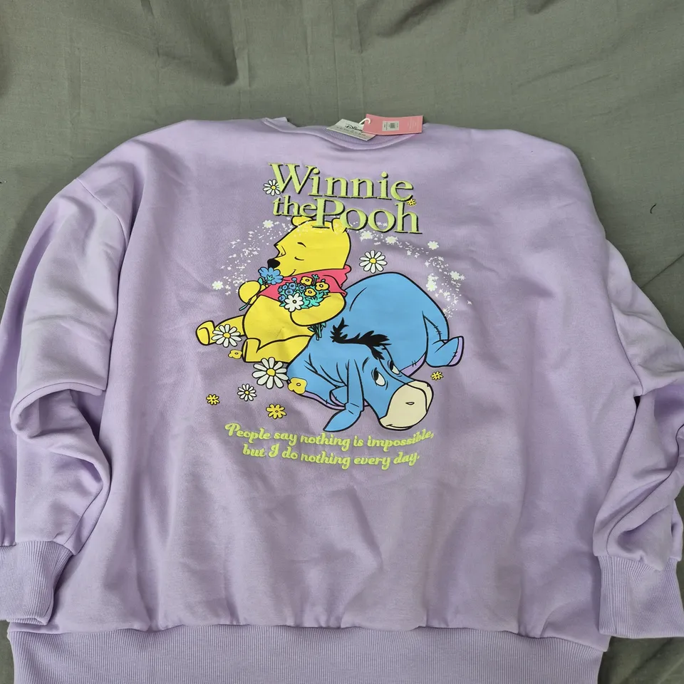 DISNEY x DKINNYDIP WINNIE THE POOH SWEATSHIRT IN LILAC - XL