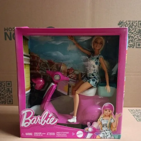 BARBIE DOLL WITH PINK SCOOTER – BOXED