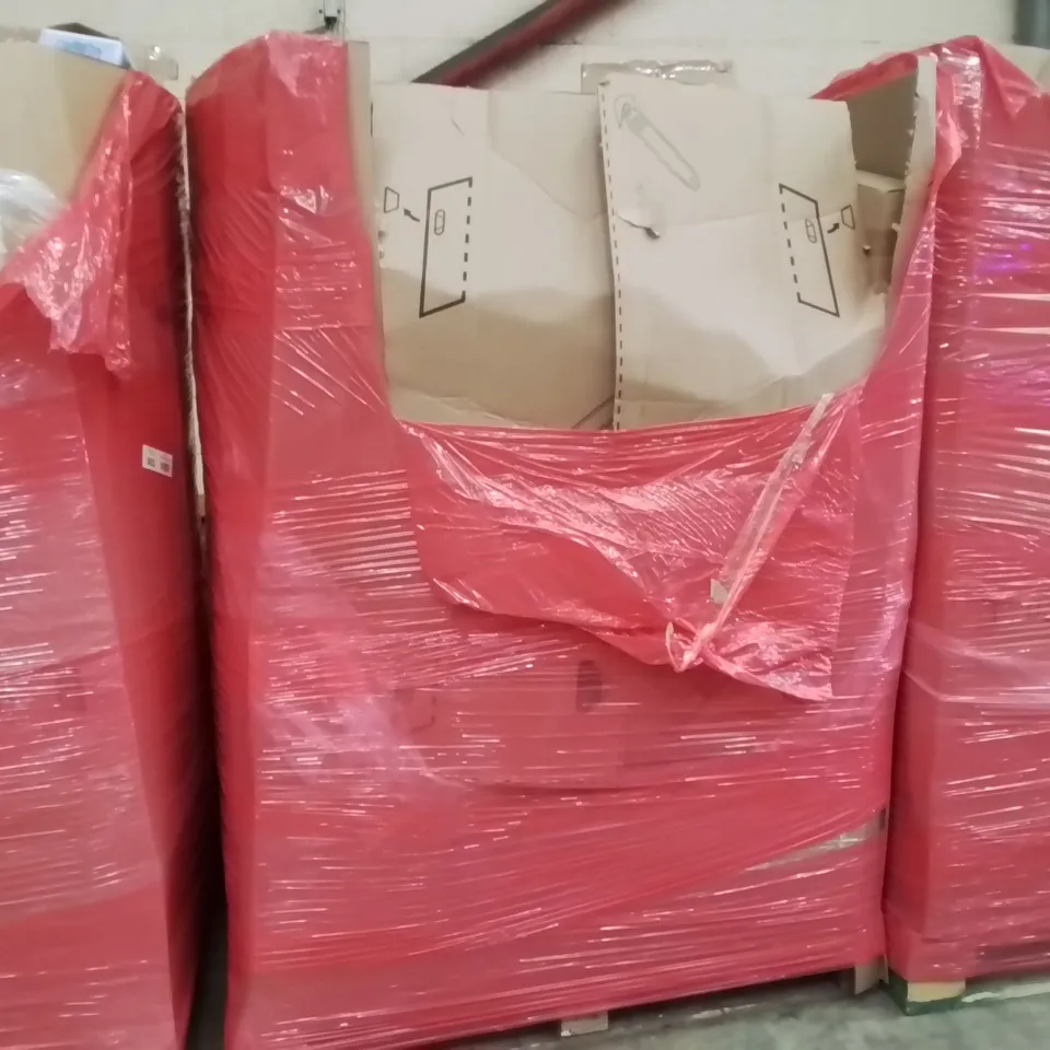 PALLET OF ASSORTED ITEMS TO INCLUDE: AIR FRYER, KNEE WALKER, ELECTRIC GRILL, OVAL MIRROR, STORAGE DRAWERS ECT
