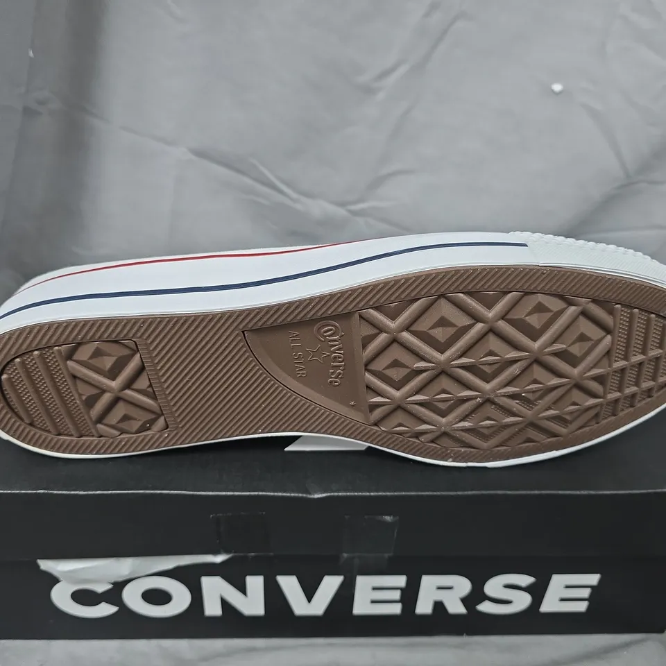 BOXED CONVERSE WIDE OX TRAINERS - WHITE, UK 14 (WOMENS)