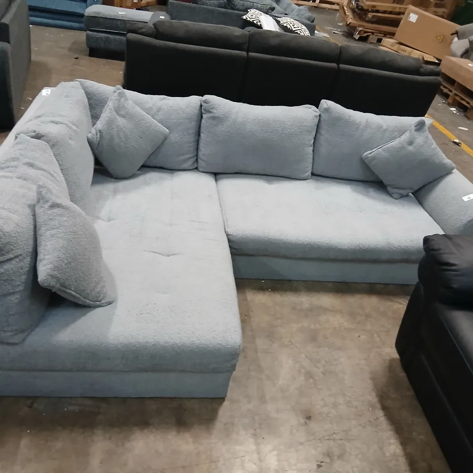 DESIGNER GREY FABRIC L SHAPED SOFA
