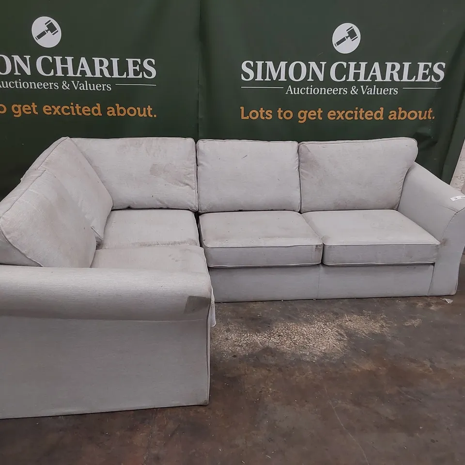 QUALITY DESIGNER CORNER GROUP LIGHT GREY FABRIC 