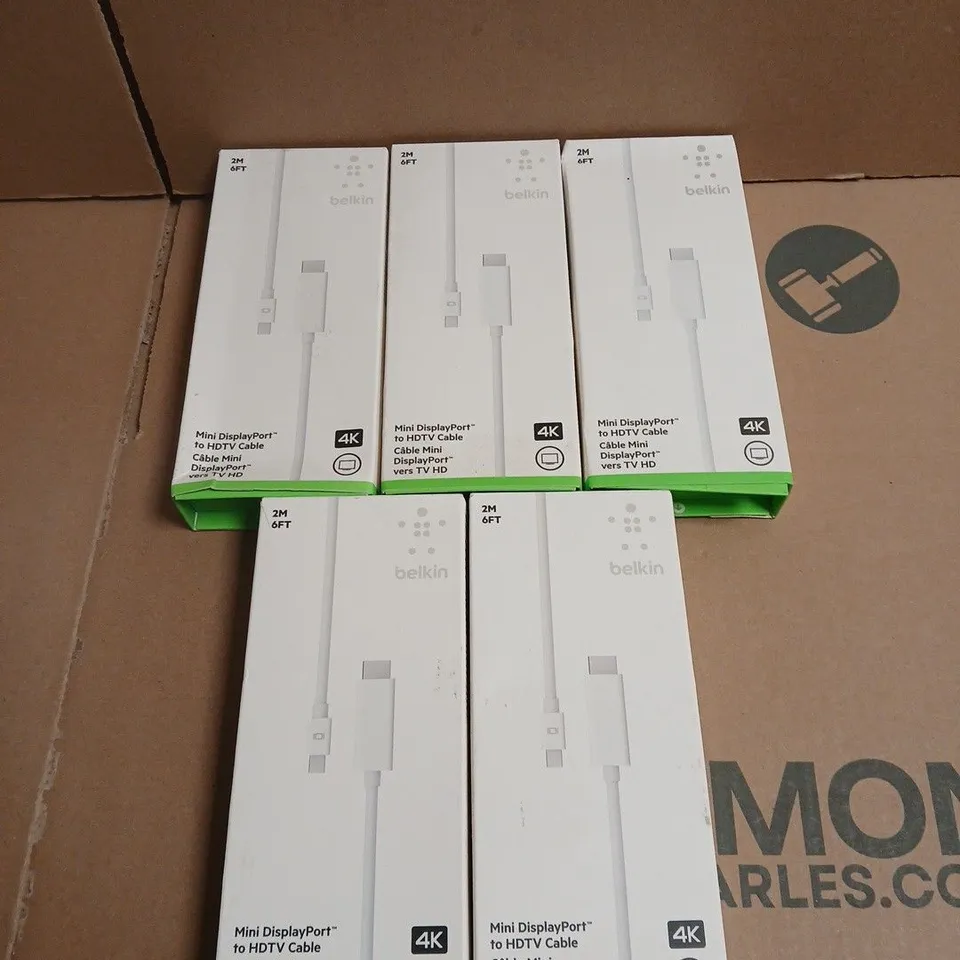 5 X BELKIN MINI DISPLAY PORT TO HDMI CABLES - 2M