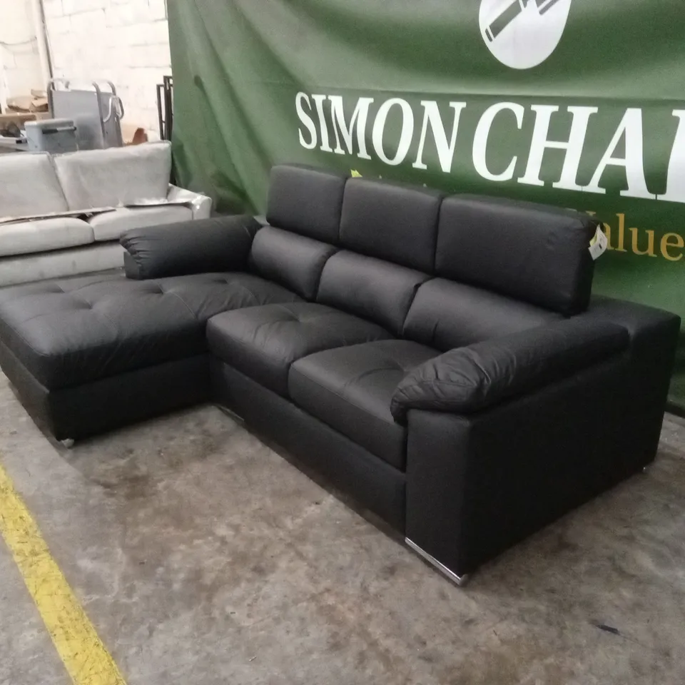 BRADY 100% PREMIUM LEATHER 3 SEATER LEFT-HAND CHAISE SOFA RRP £1499