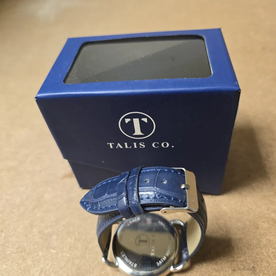 TALIS CO. WATCH – BLUE DIAL AND BLUE LEATHER STRAP