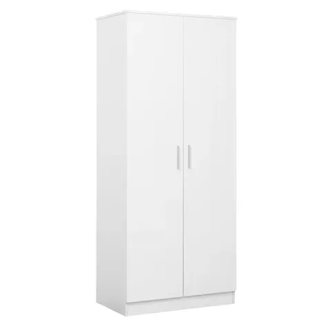 BOXED EVA PLAIN 2 DOOR WARDROBE - OAK/CREAM -