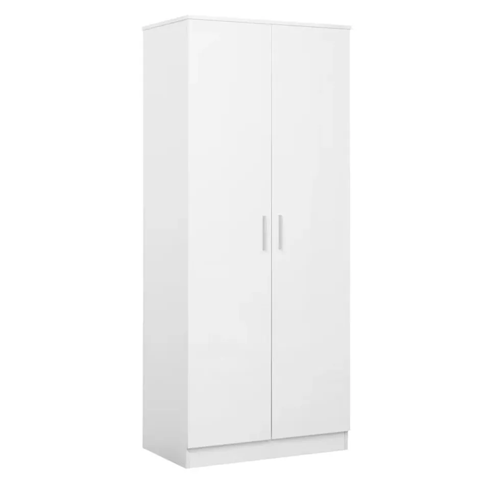 BOXED EVA PLAIN 2 DOOR WARDROBE - OAK/CREAM -