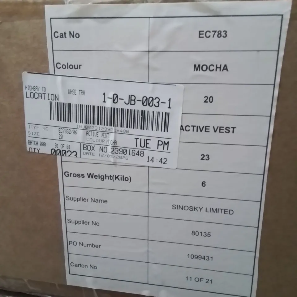 BOXED BRAND NEW APPROXIMATELY 23 SIMPLY BE ACTIVE VEST MOCHA SIZE 20