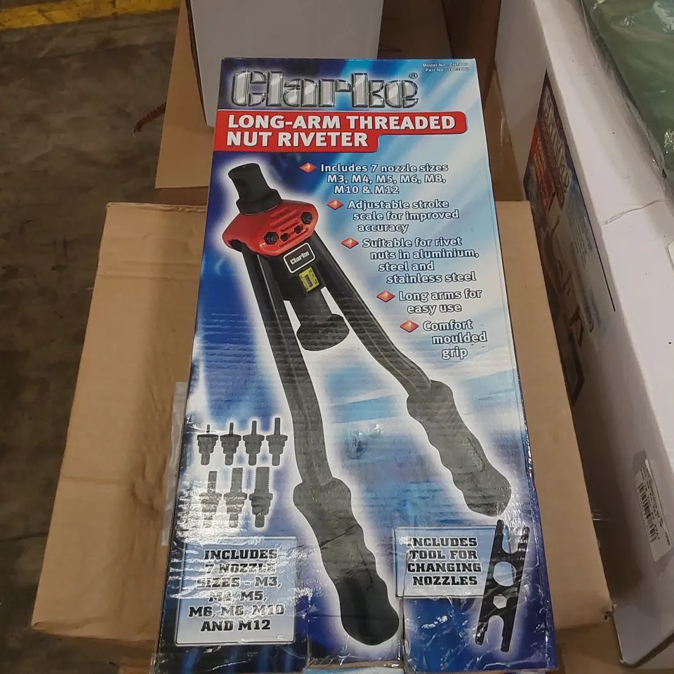 BOXED CLARKE LONG-ARM THREADED NUT RIVETER