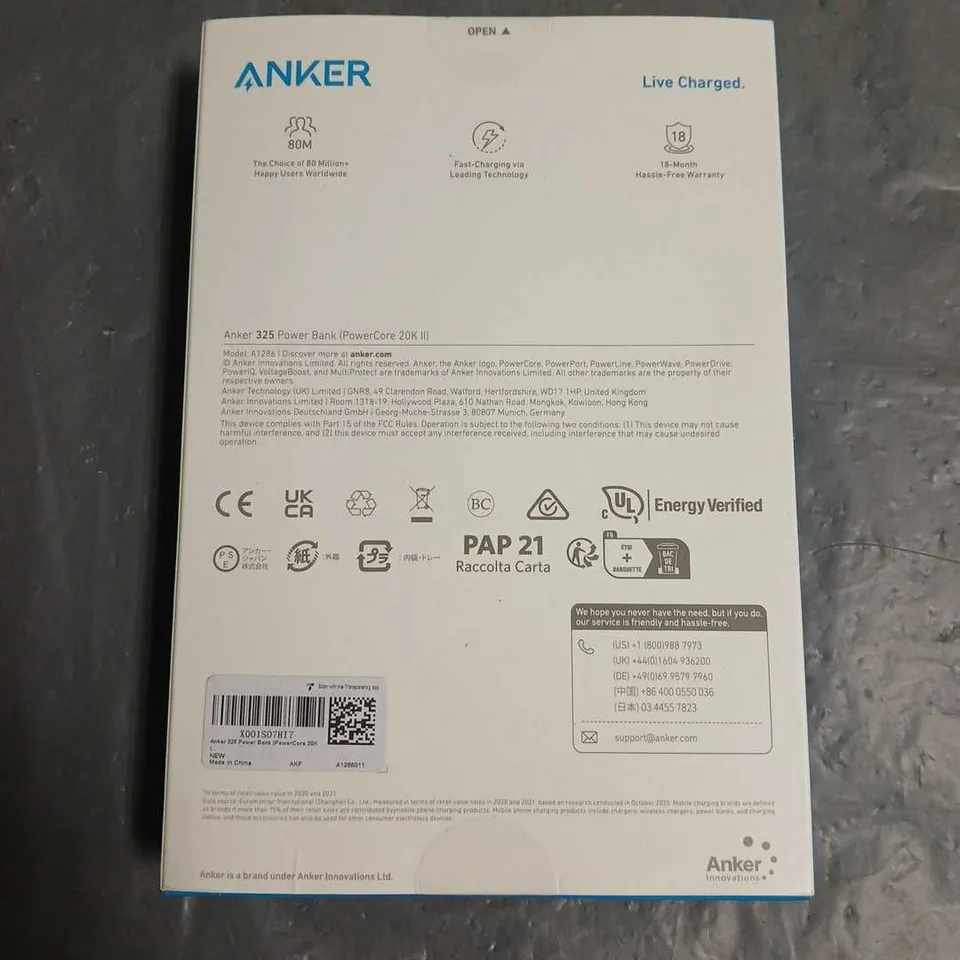 SEALED ANKER 325 POWER BANK POWERCORE 20K