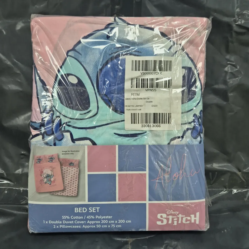 DISNEY STITCH ALOHA DUVET COVER SET - PINK
