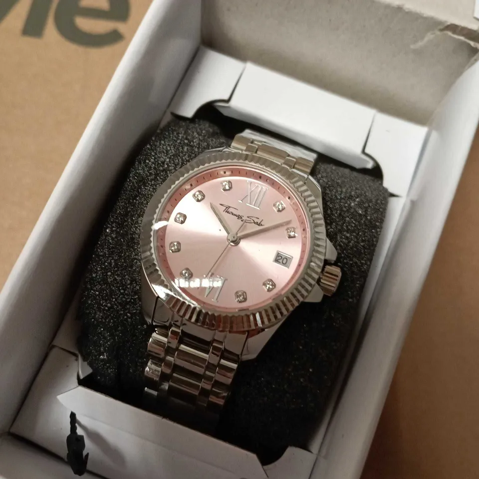BOXED THOMAS SABO DIVINE COLOURS PINK DIAL STAINLESS STEEL LADIES WATCH 