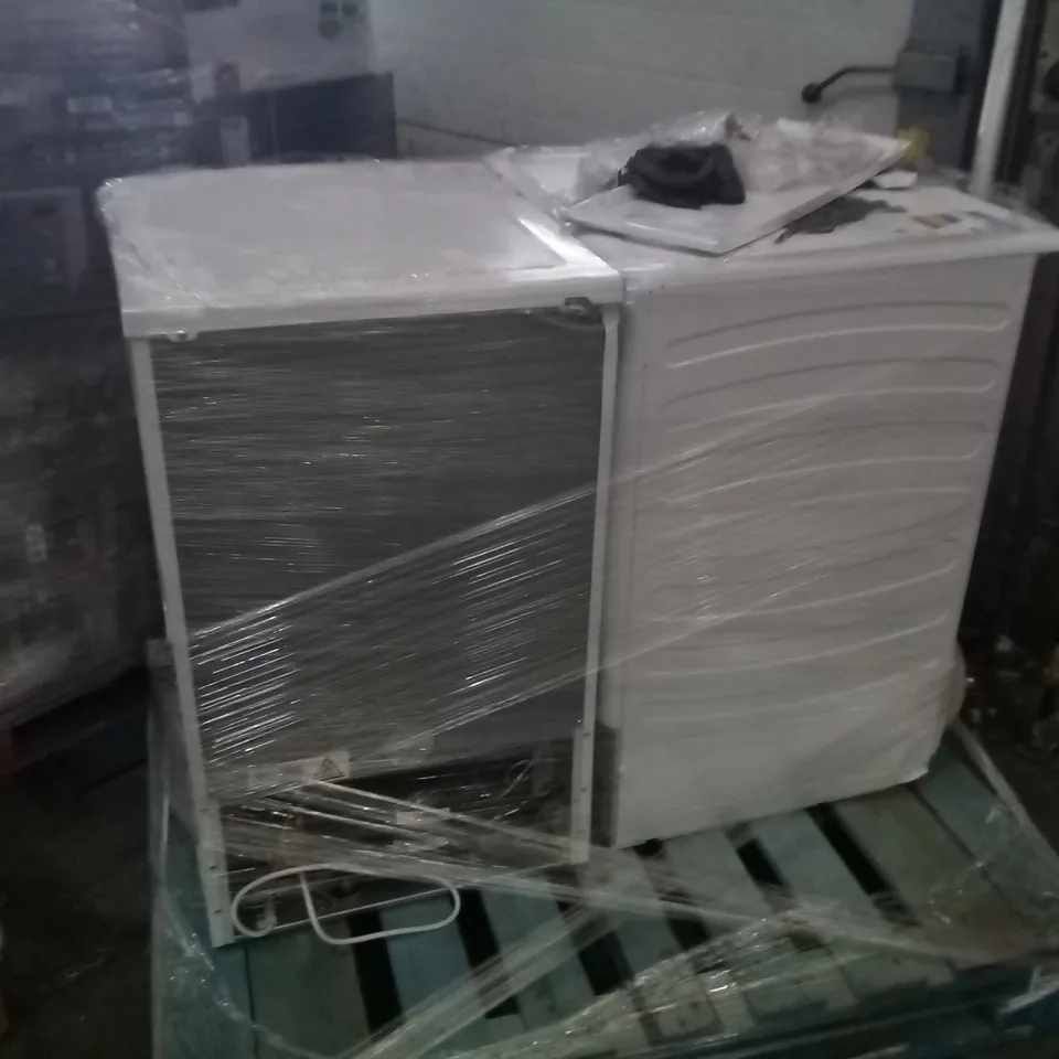 RUSSELL HOBBS FREESTANDING UNDERCOUNTER FREEZER AND CANDY 8KG FREESTANDING HEATPUMP TUMBLE DRYER WHITE