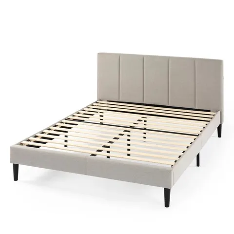 BOXED ARLEY UPHOLSTERED BED FRAME WITH HEADBOARD AND SMART USB PORT - SIZE UNSPECIFIED 