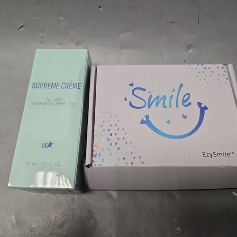 APPROXIMATELY 12 ASSORTED HEALTH & BEAUTY ITEMS TO INCLUDE - EZY SMILE , SUPREME CRÈME ALL OVER COMPLEXION PERFECTOR 