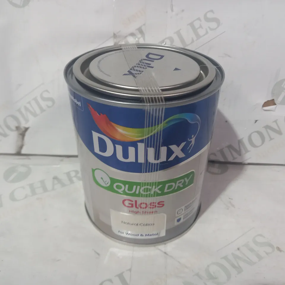 DULUX QUICK DRY GLOSS - HIGH SHEEN, IN NATURAL CALICO FOR WOOD & METAL (750ML) - COLELCTION ONLY
