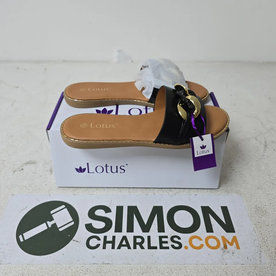 BOXED PAIR OF LOTUS VIDA SHOES IN BLACK - UK 8