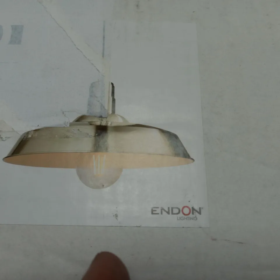BOXED ENDON LIGHTING MOORE 1-LIGHT DOME CEILING PENDANT GLOSS NICKEL PLATED FINISH