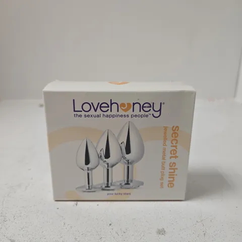 SEALED LOVEHONEY SECRET SHINE JEWELLED METAL BUTT PLUG SET
