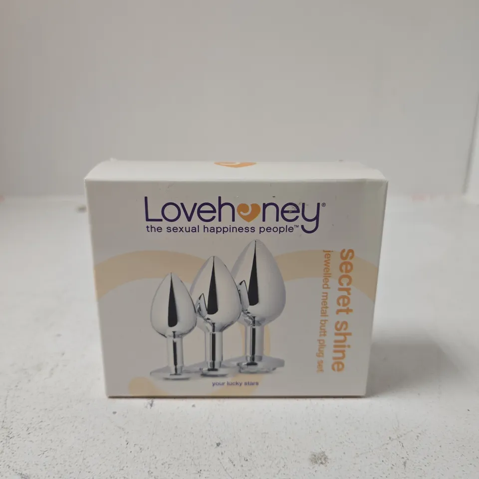 SEALED LOVEHONEY SECRET SHINE JEWELLED METAL BUTT PLUG SET