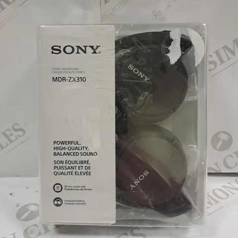 BOXED SONY MDR-ZX310 OVER-EAR HEADPHONES IN BLACK