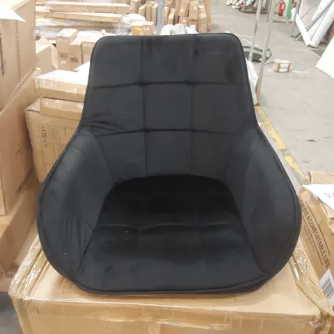 BOXED SET OF 2 DESIGNER BLACK VELVET DINING CHAIRS